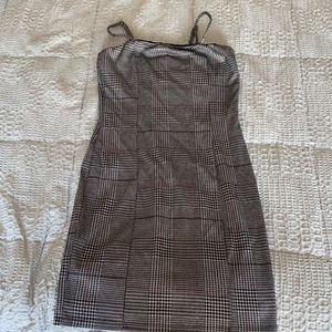 Plaid body con dress